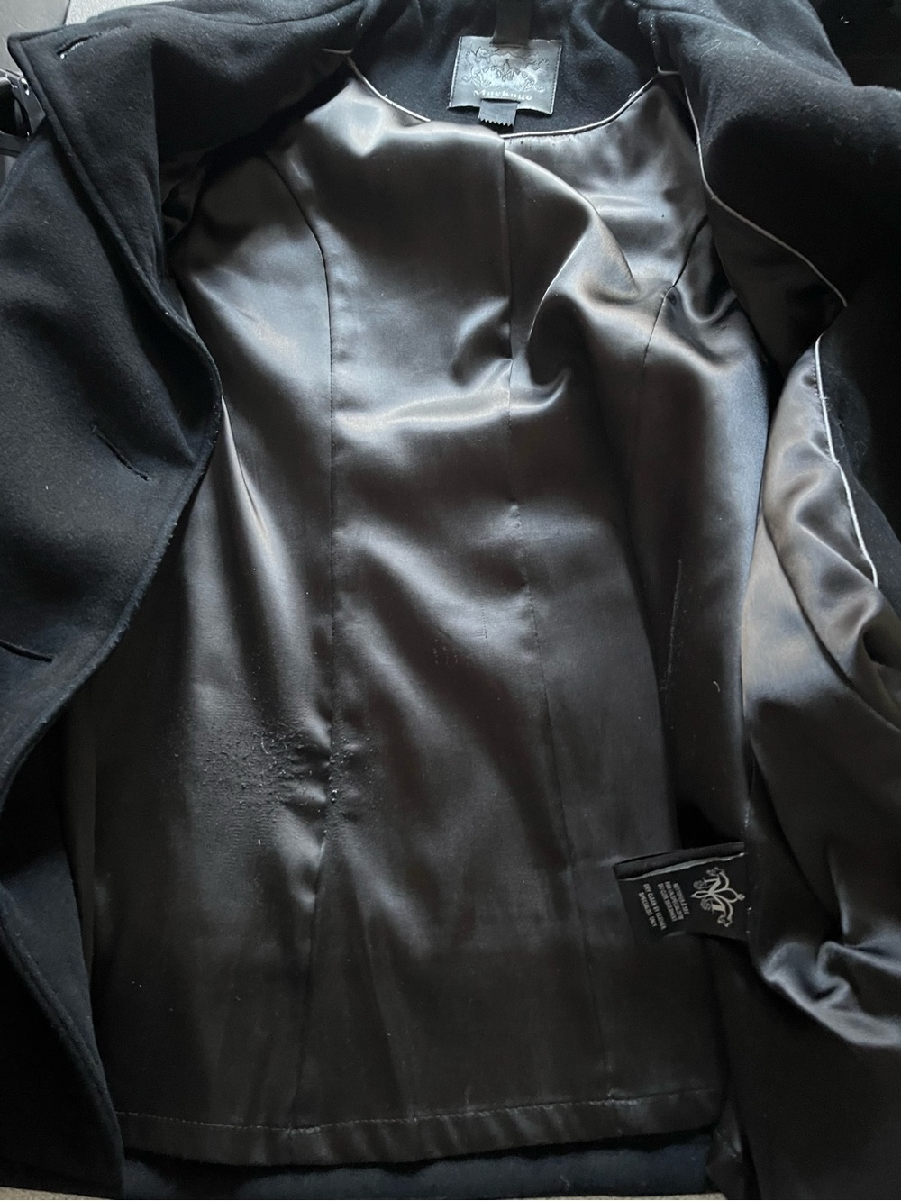 Mackage Black Button Wool Peacoat Size Large - Picture 6 of 16